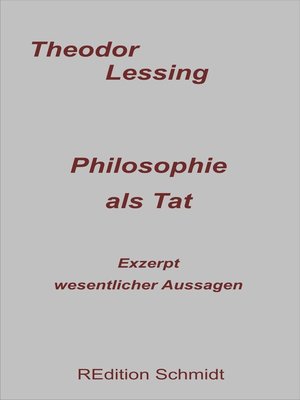 cover image of Philosophie als Tat